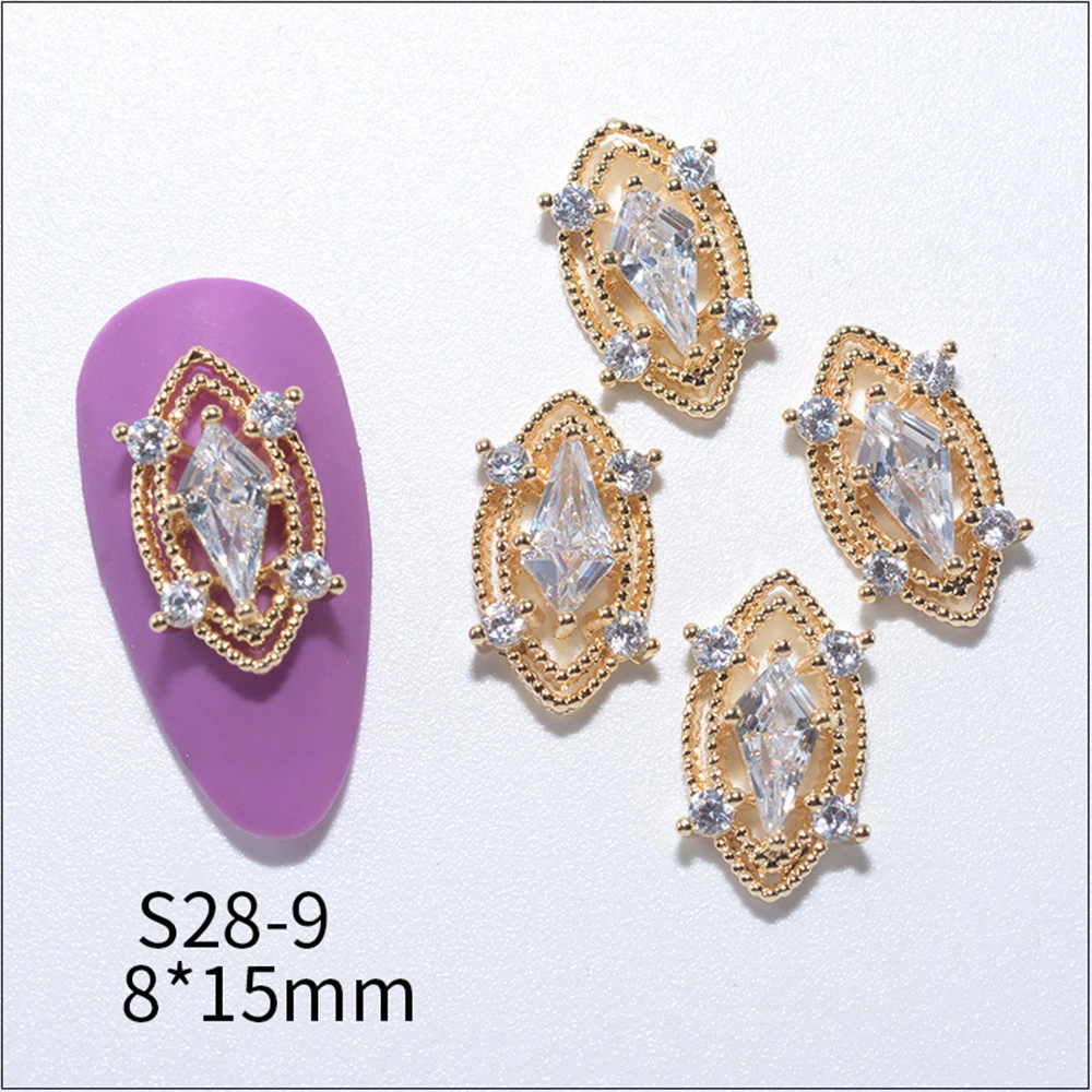 

DIY 3D Metal Flower Crystal Nail Art Decorations Nail Jewelry Nail Zircon Pendant Chain Nail Rhinestones