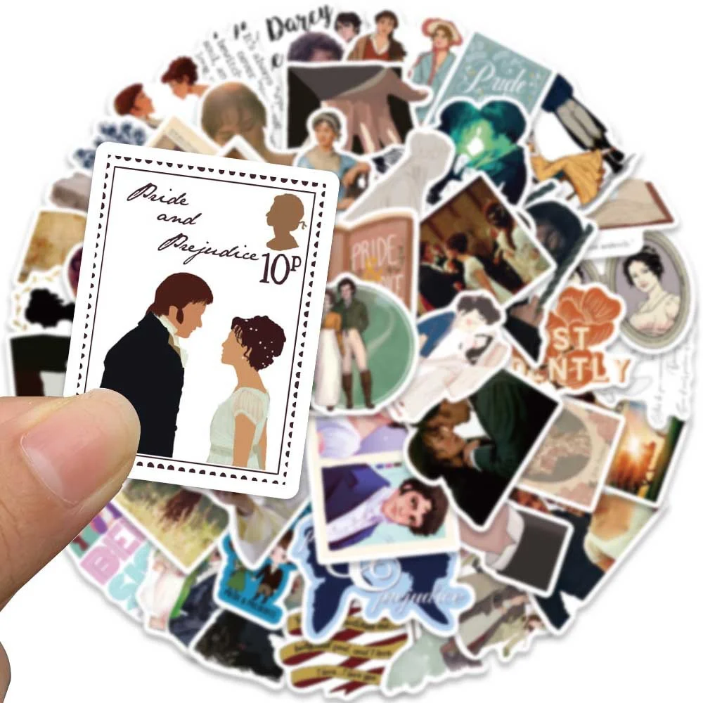 10/30/50PCS New INS Pride and Prejudice Stickers Cartoon Creative Animation iPad Desk  Car Chair Decoration Waterproof Wholesale