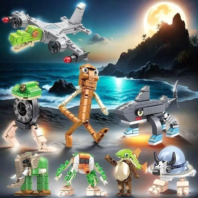 أحدث الطوب الإيطالي Brainrot تونغ تونغ الصحور أرقام Tralalero Tralala لتقوم بها بنفسك اللبنات التمساح كابوسينو الطوب لعبة الهدايا