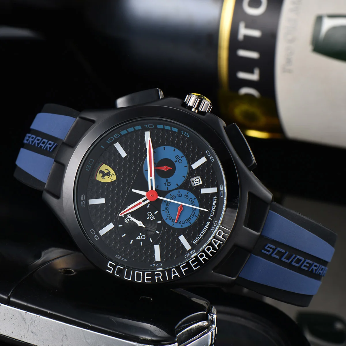 لفيراري F430 Stradale 458 488 599 612 F12 ساعة إلكترونية للرجال رياضية متعددة الوظائف مقاوم للماء ساعة إلكترونية للرجال