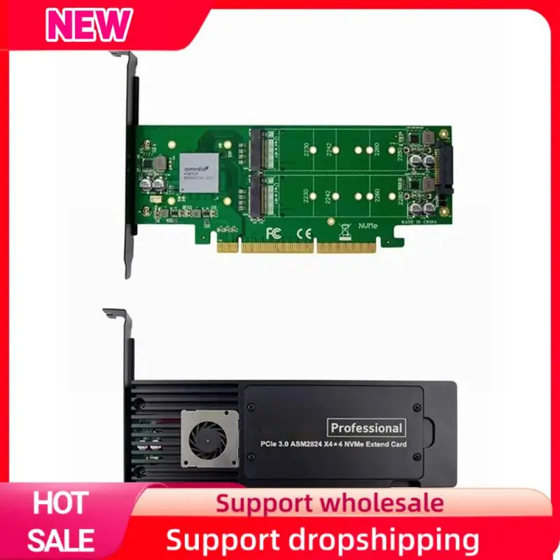 Superior 4 Ports ASM2824 PCI-E X16 Adapter Card 4-Channel NVME SSD Conversion Card Ndustrial Server Storage Expansion Card
