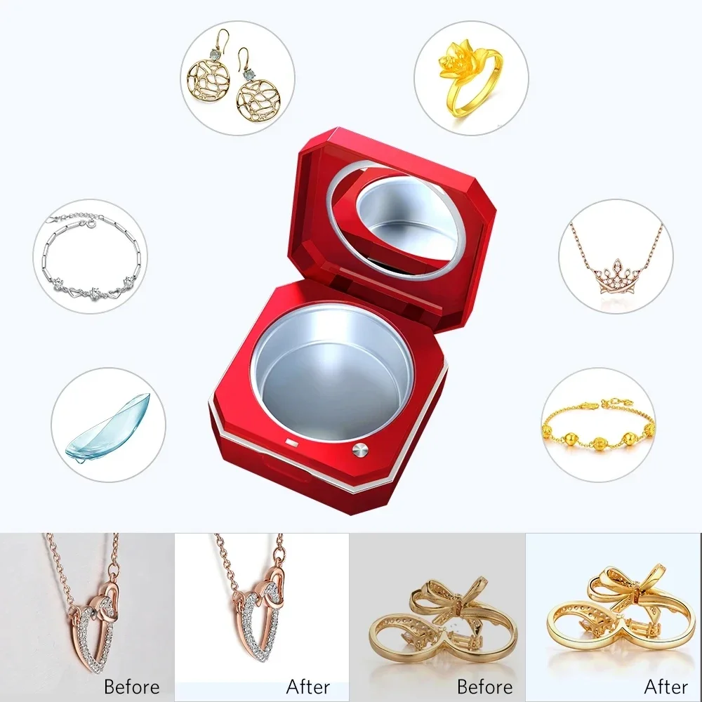 

Ultrasonic cleaner for household automatic cleaning of jewelry, watches, glasses, mini portable cleaning machine