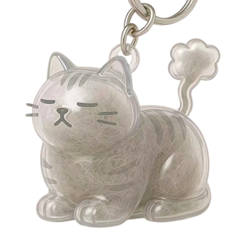

Cartoon Dog Shape Dog Hair Storage Box Hair Grooming Transparent Pet Hair Keychain DIY Handmade Acrylic Puppy Pendants Backpack