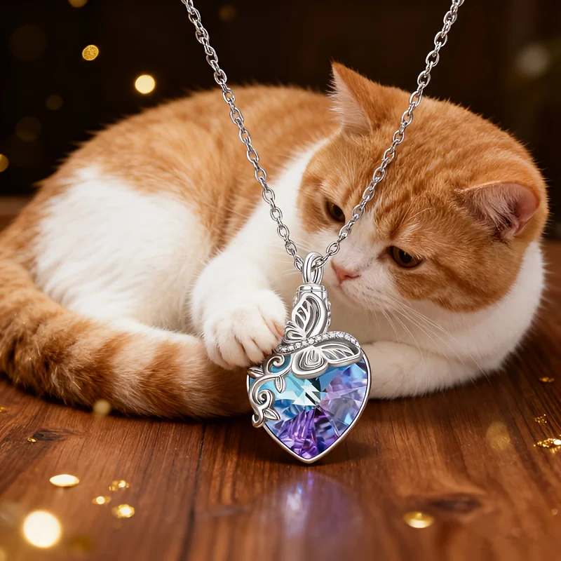 1 Piece Commemorative Pet Butterfly Colorful Necklace Urn