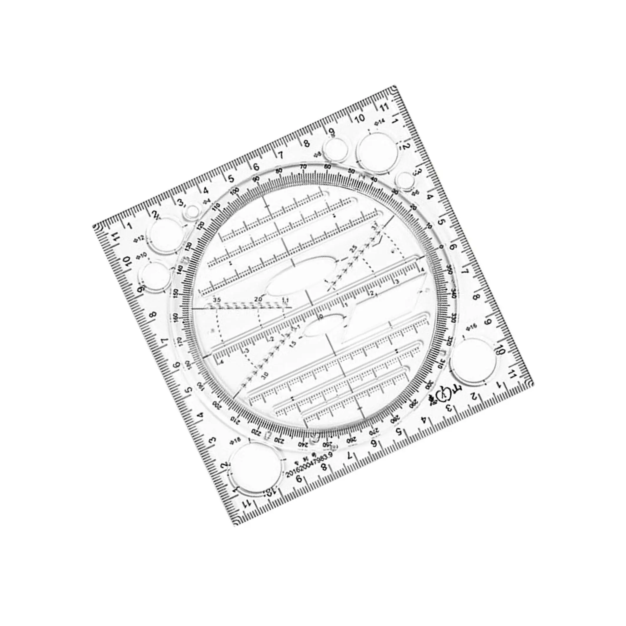 Multifunctional Drawing Ruler Table Geometric Round for Drafting Student