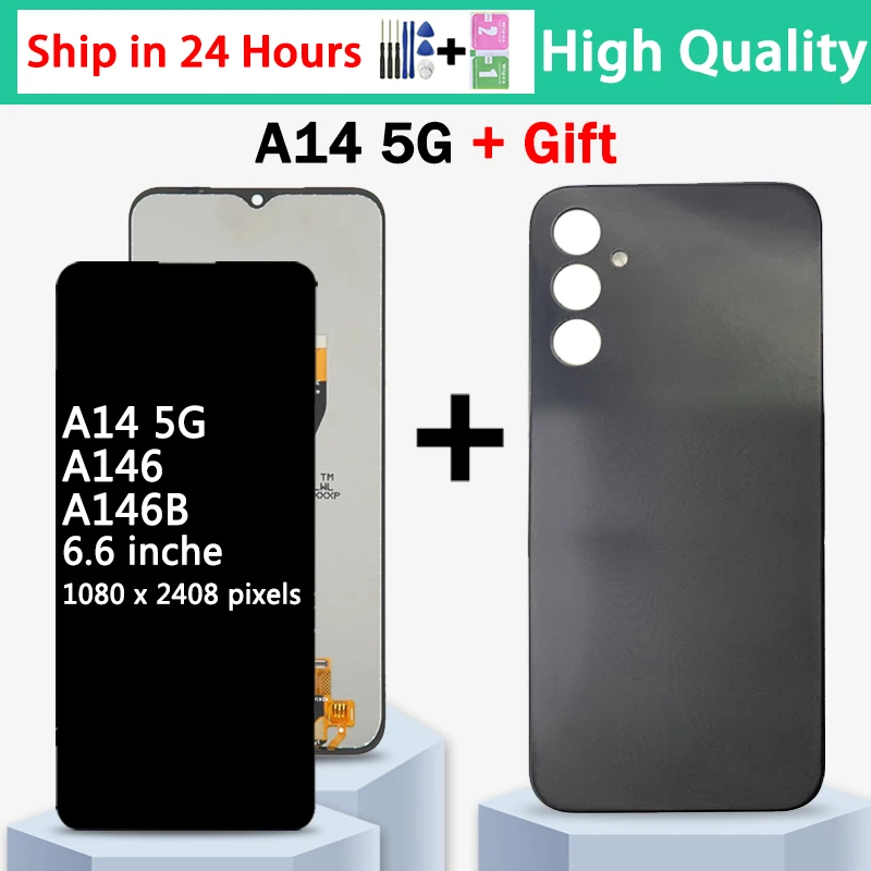 

High Quality For Samsung A14 5G LCD A146B A146P A146U Display Touch Screen Digitizer For Samsung A146 LCD Replacement Parts