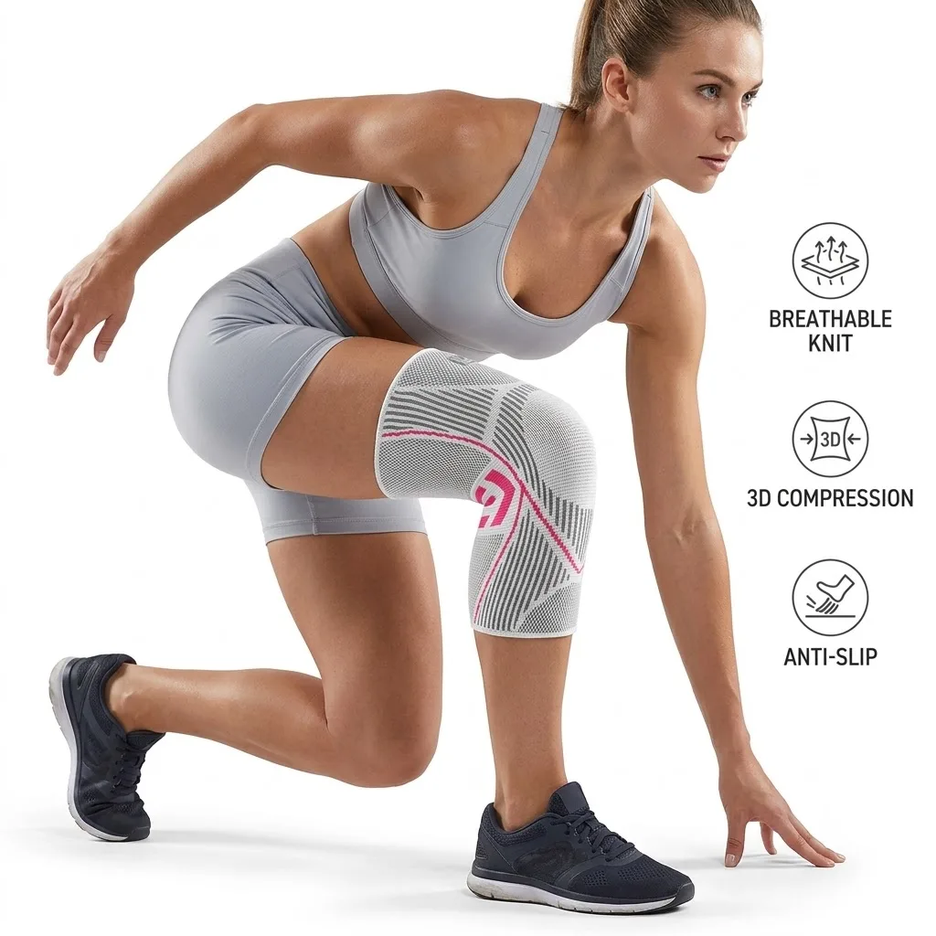 Adjustable Knob Knee Support Professional Sports Knee Brace for Basketball Football Running Badminton Fitness