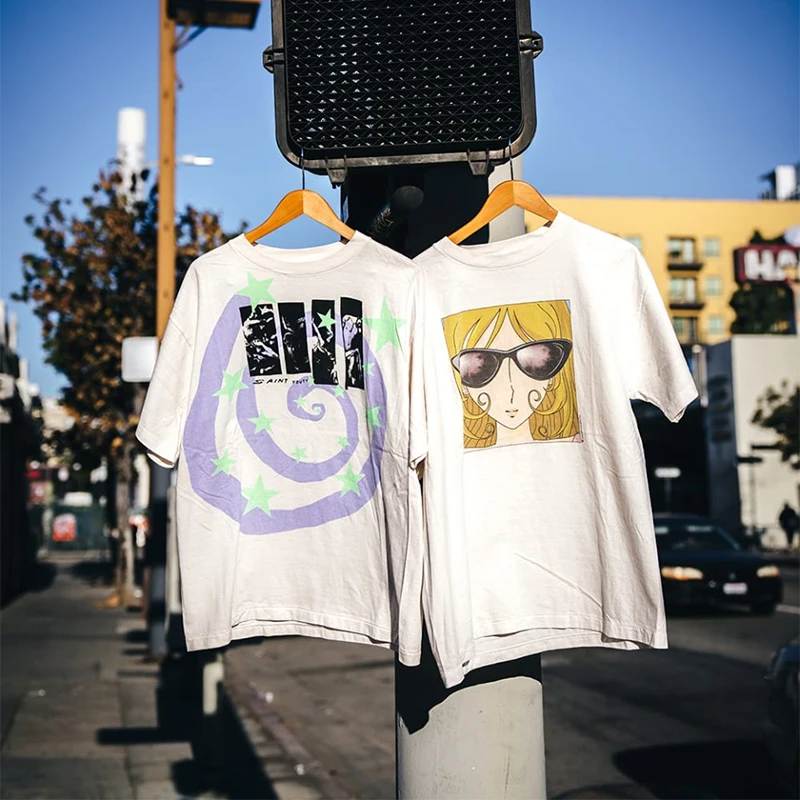 

Women's Sunglasses Cartoon Portrait Print Cotton f Sve T-irt round Ne ort Sve Stand Fit Youth Faion 2023