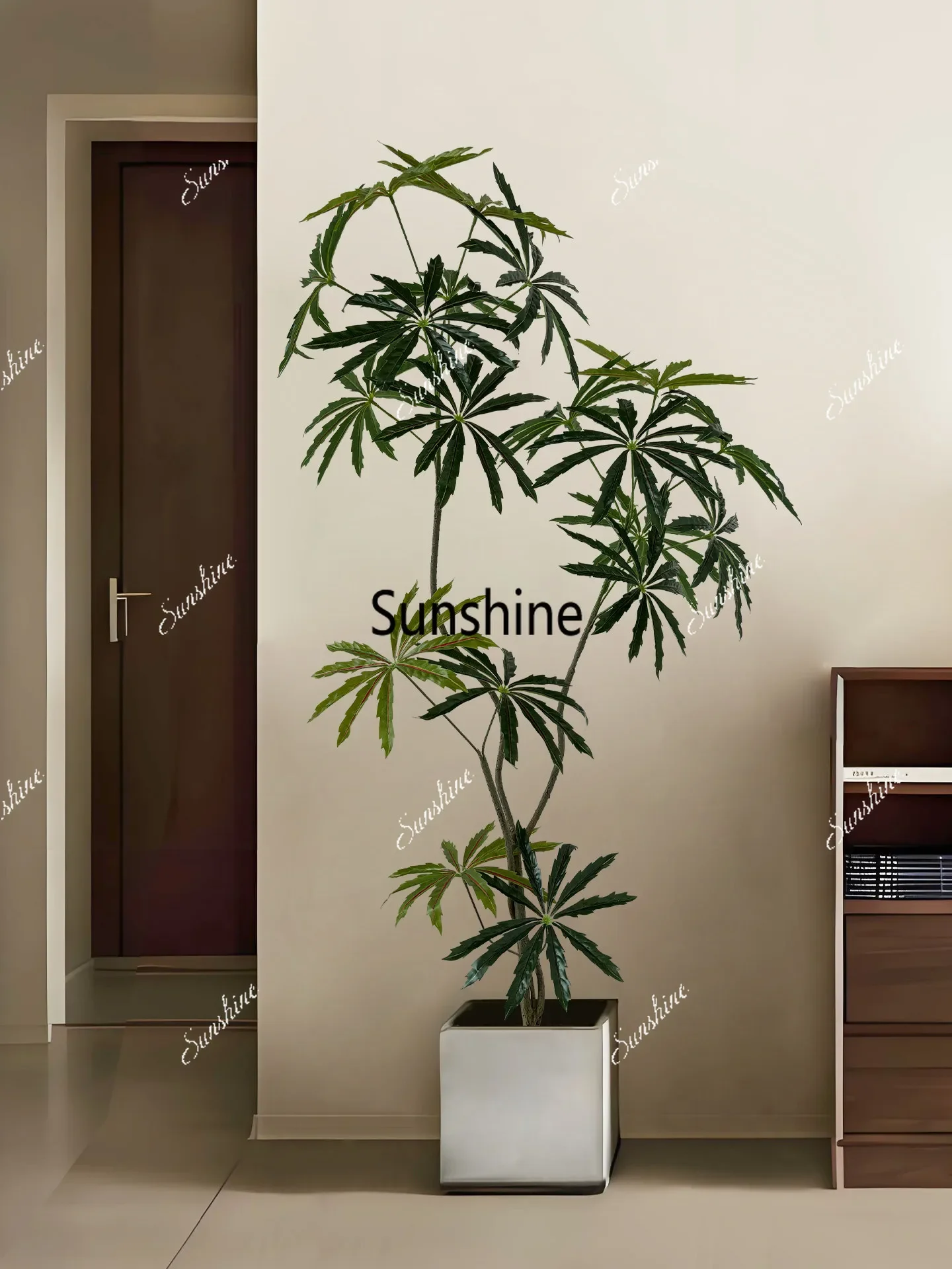 Fake green plant peacock wood high-end light luxury indoor large floor ornament decorative treeTJ