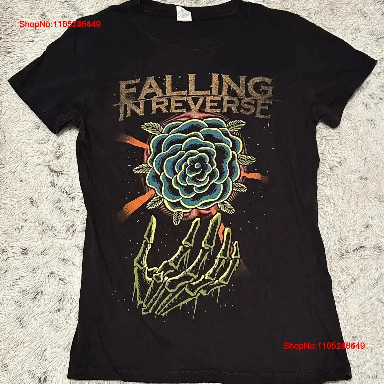 Falling In Reverse Women s M Band T Shirt Rock Metal Ronnie Radke Flower vintage Washed Soft designer clothes graphic Slightly