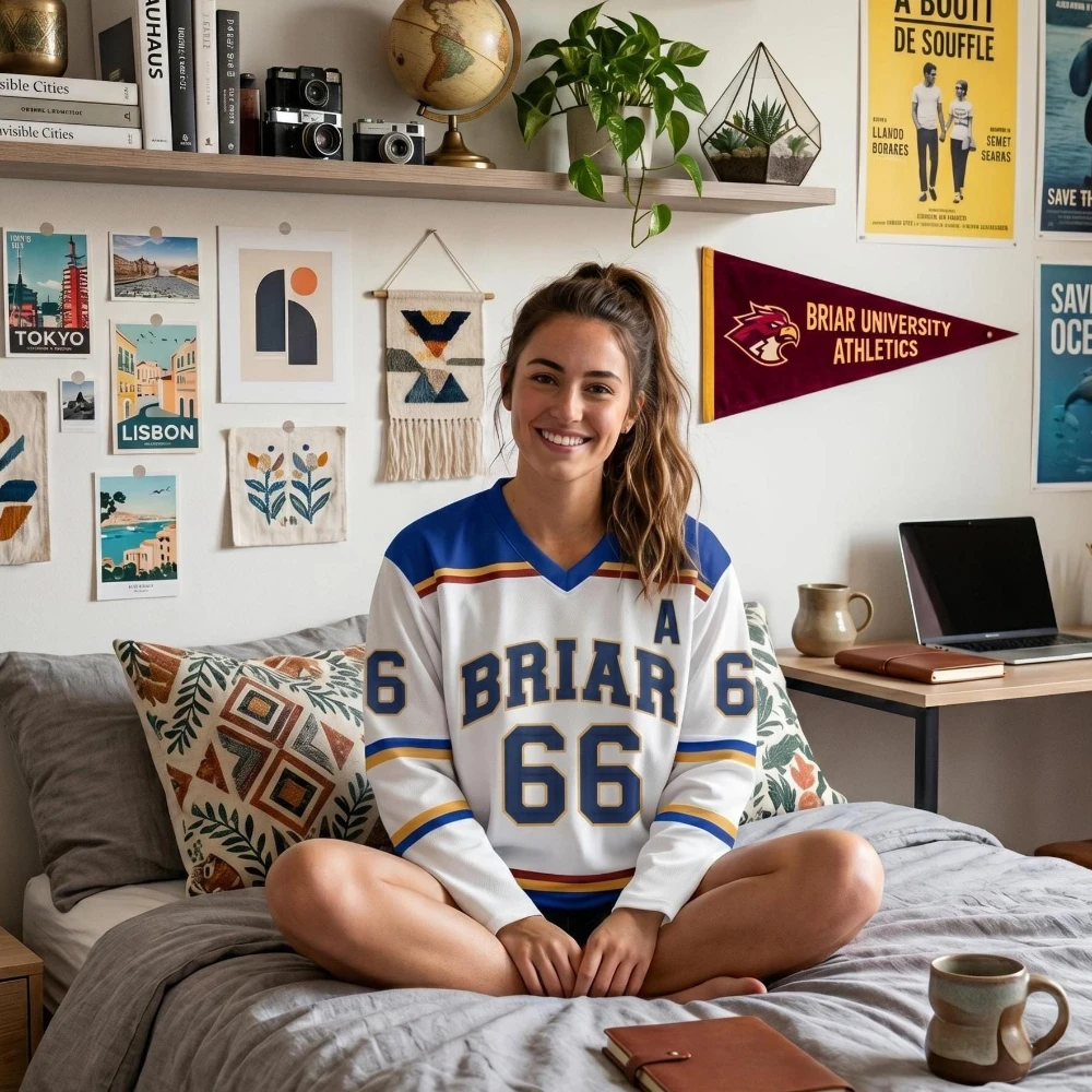 26 Off Campus Briar University Hockey Jersey Graham 44 22 DI LAURENTIS 66 Tucker 46 Adult and Children's Long Sleeved T-shirt