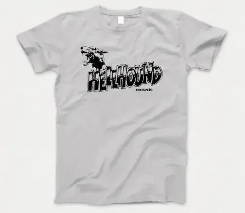 Hellhound Records T Shirt 786 Retro Grey