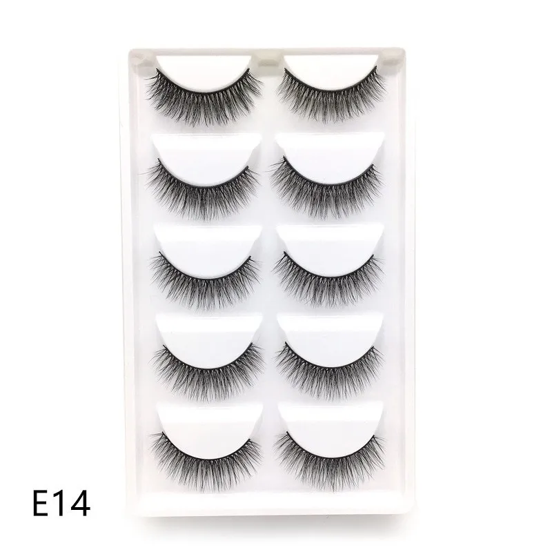 The most popular 3D E series 28 styles 5pairs/set 3D mink False EyeLashes 5 Pairs 3D Natural Long faux mink Eyelashes