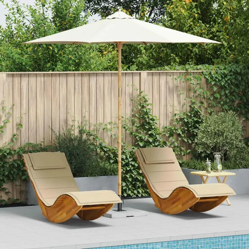 Parasol de jardin, blanc crème, 270 x 270 x 260 cm, structure de montage stable en bambou durable et résistante aux intempéries pour l'assemblage d'auvents d'extérieur, de drapeaux et d'accessoires de jardin