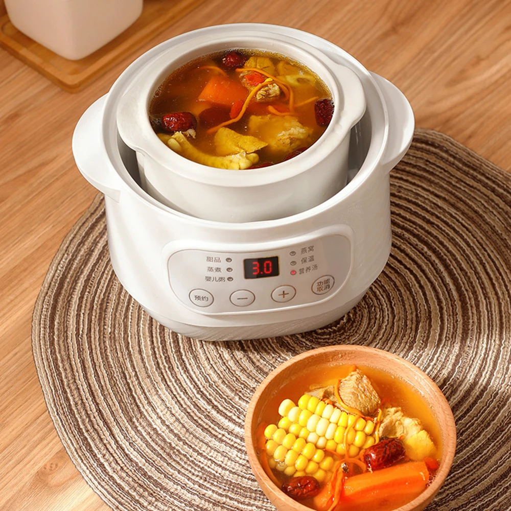 Electric Porridge Pot For Newborn Baby Automatic Electric Cooking Electricity Ceramic Material Stewing Pot Electric Saucepan