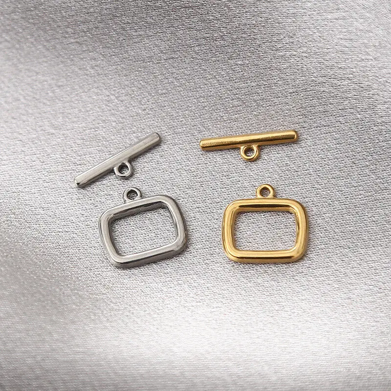 

5sets Stainless Steel Gold Rectangle Toggle Clasps Chunky OT Clasp for DIY Necklace Bracelet Making