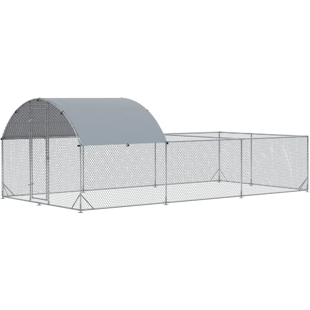 

Large chicken coop with waterproof and UV cover, dome shape walk-in enclosure cage hen coop for outdoor and yard farm use