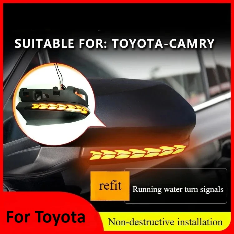 

Специальное зеркало заднего вида для Toyota Camry CAMRY, указатель поворота с проточной водой и прикосновение чешуи синего дракона