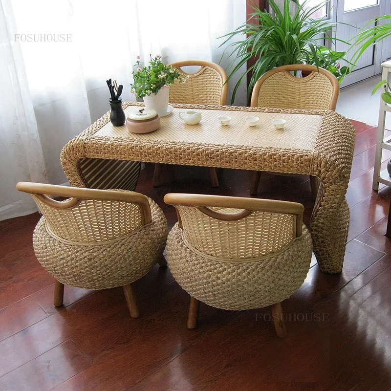 

Rattan Living Room Furniture Coffee Table Simple Modern Small Apartment Bedroom Tea Tables Balcony Tatami Rectangular Side Table