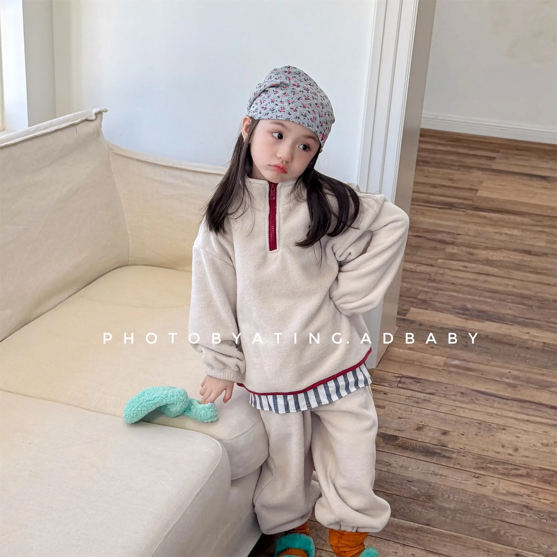 2026 Winter Kids Clothing Korean Style Fleece Track Suit Set for Children Girls Boys Toddler Winter Outfits Two Piece Sportswear