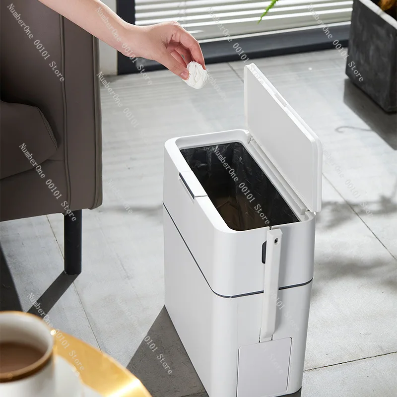 Шов с крышкой Домашняя автоматическая упаковка Гостиная Кухня Спальня Ванная комната Тяговая веревка Поставляется с щеткой для унитаза Мусорное ведро