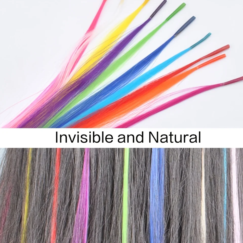 Extensiones de cabello sintético arcoíris, mechones de colores Kanekalon, puntas I-tip con queratina para extensiones 3