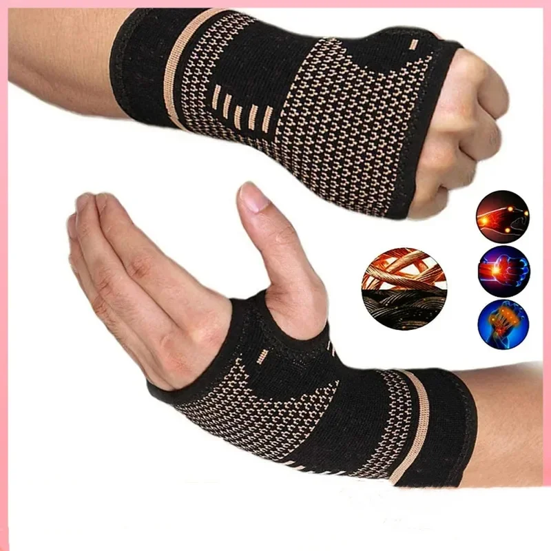 1PCS Compression Wrist Brace with Pressure Belt Sport Protection Wristband Knitting Pressurized Wrist Palm Brace Bandage Support