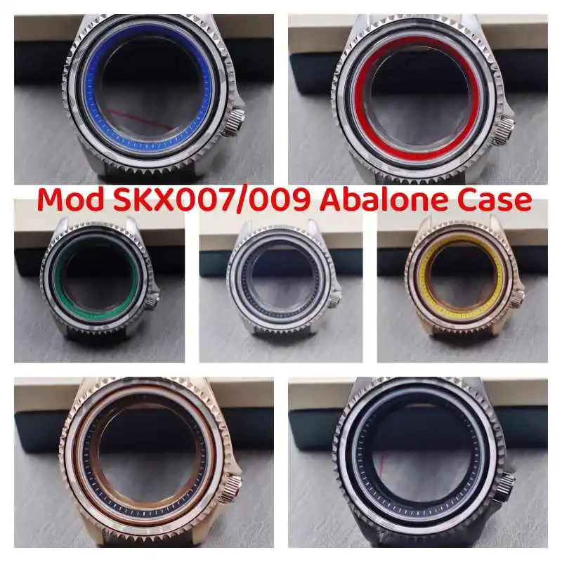 Mod Stailess Steel Sapphire Crystal SKX007 009 Watch Case for SKX Abalone SUB Watch NH35 NH36 4R35A 4R36A Automatic Movement