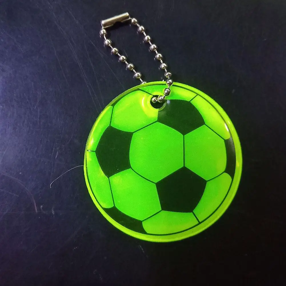 Llavero reflectante para bolsos, adornos colgantes de fútbol, accesorios de seguridad nocturna, 10 piezas, B6D3