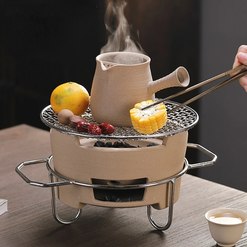 A set of household indoor fire stove pot pot tea Japanese type tea cooking equipment courtyard outdoor