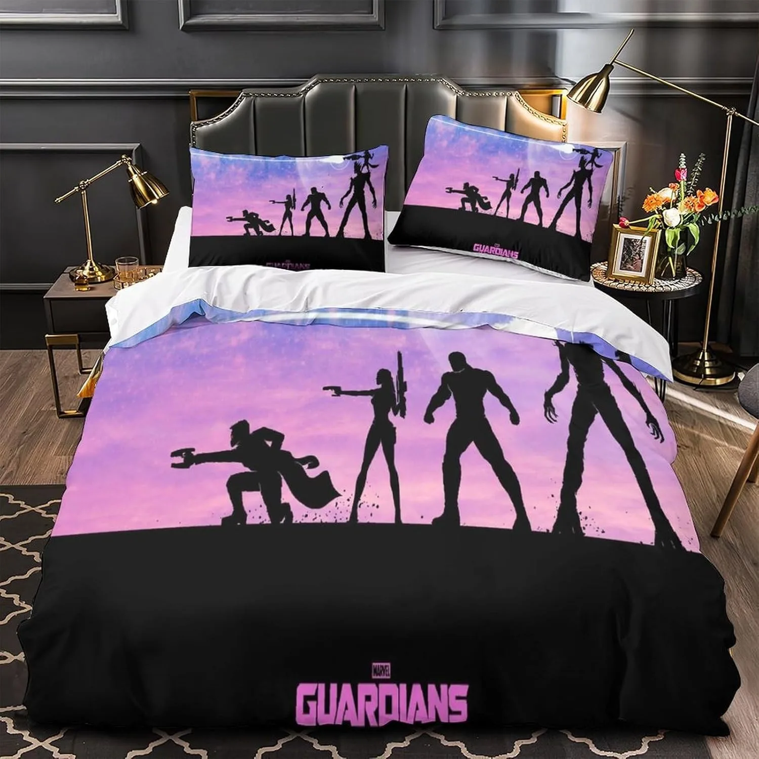 Disney Marvel Heroes Print Bedding Set,Guardians of the Galaxy Groot Duvet Cover Sets,Cartoon Quilt Cover Set Gift To Children