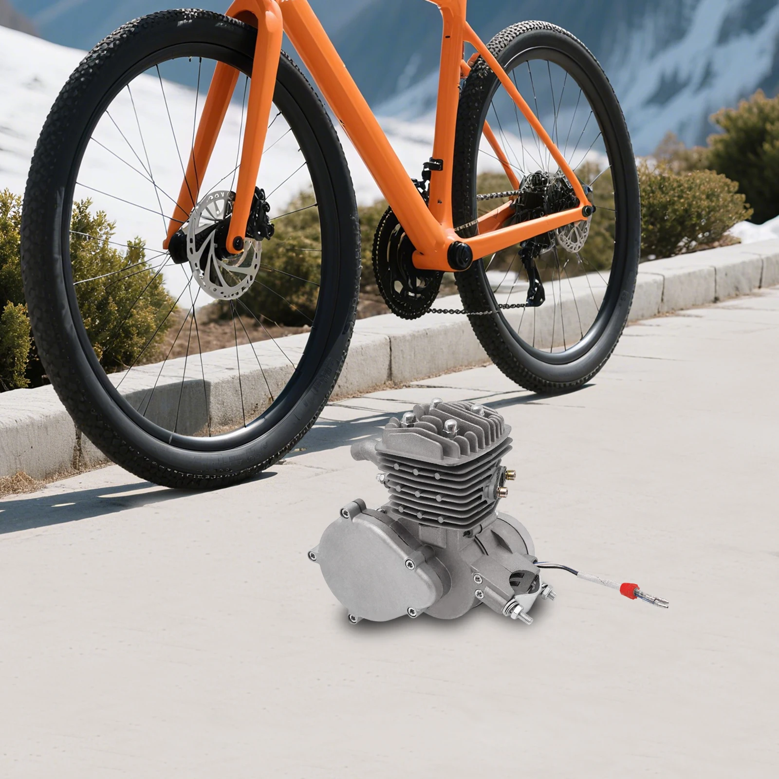 80cc 2-Stroke Pedal Bicycle Engine, Fuel Motorized Bicycle, 1.85kw Bike Transmission Motor CDI Ignition Cylinder Engine