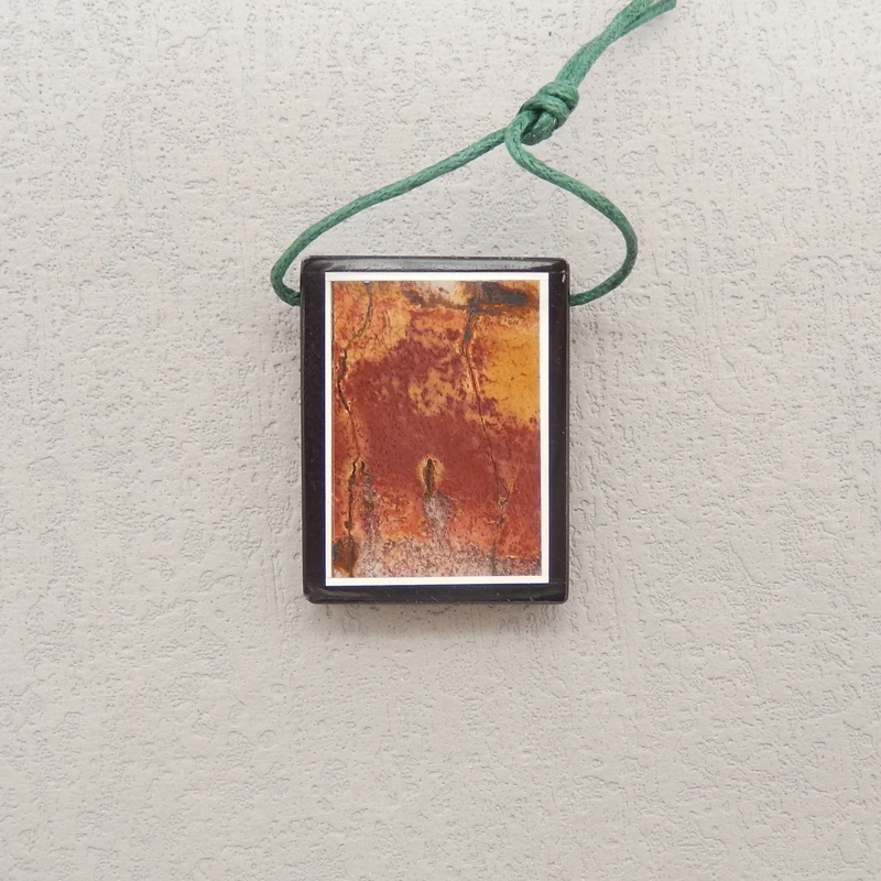 

B & F натуральный многоцветный кулон Picassp из яшмы, обсидиана и говлита, элегантный модный ювелирный подарок, 26x34x6 мм, 11,8 г