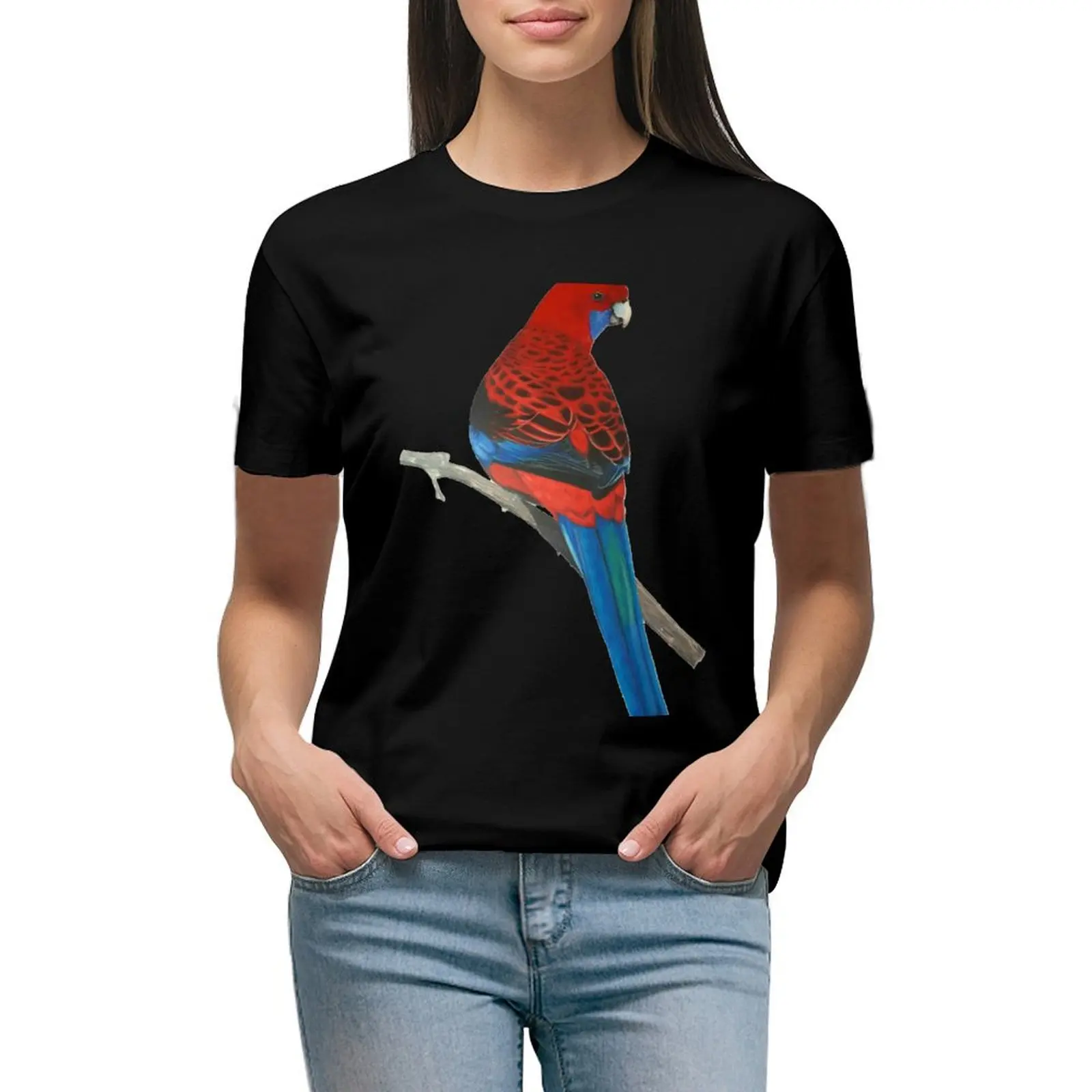 

Crimson Rosella Australian Bird T-shirt tees anime clothes woman t shirt