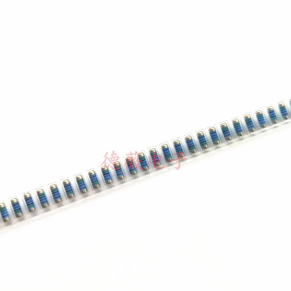 50 pçs smd melf resistor 0204 0207 2.4r 825r precisão 1% cor anel cilindro metal filme resistor de precisão