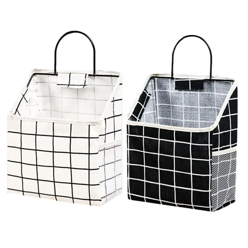 

2pcs Wall Basket Organizer Waterproof Wall Mount Storage Bag Organizer Bags Bin Cute 3 Styles For Hallways Kitchens Dining Rooms