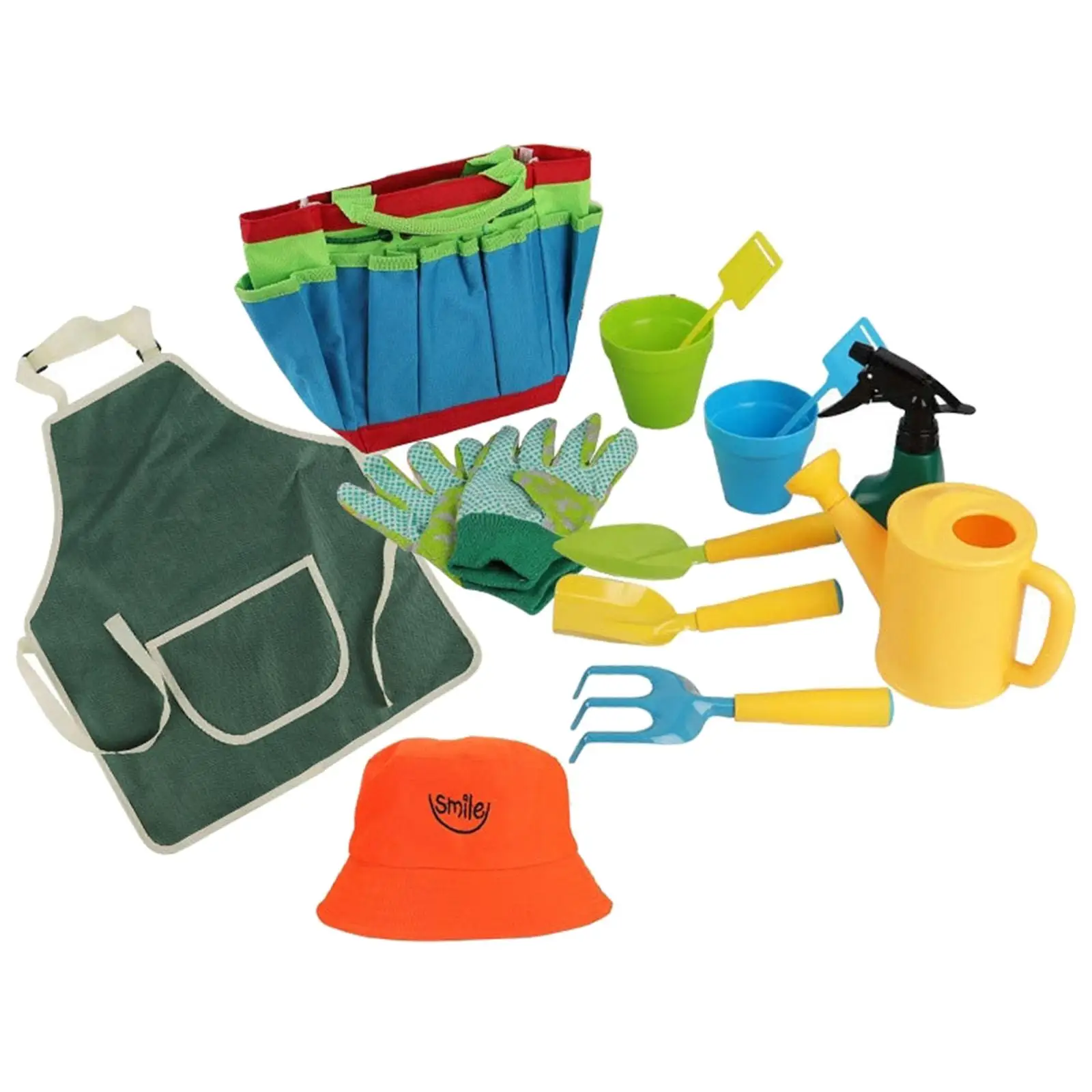 Kids Gardening Tools Spade Water Can Apron Fun Playset for Children Gift