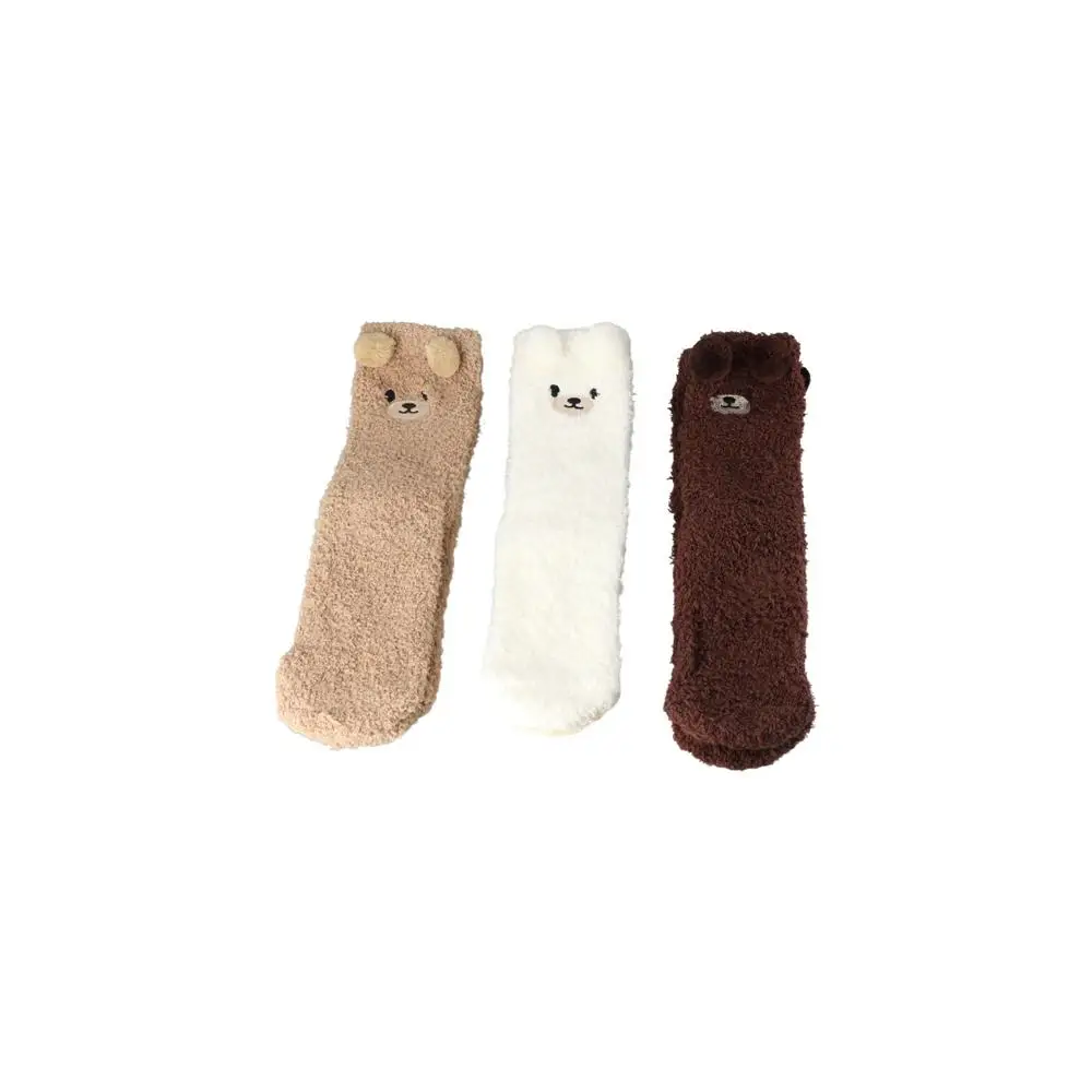 

Warm Thick Mid-Tube Korean Style Thermal Warm Coral Fleece Cute Dog Socks Home Sleep Socks Calf Socks Women Hosiery