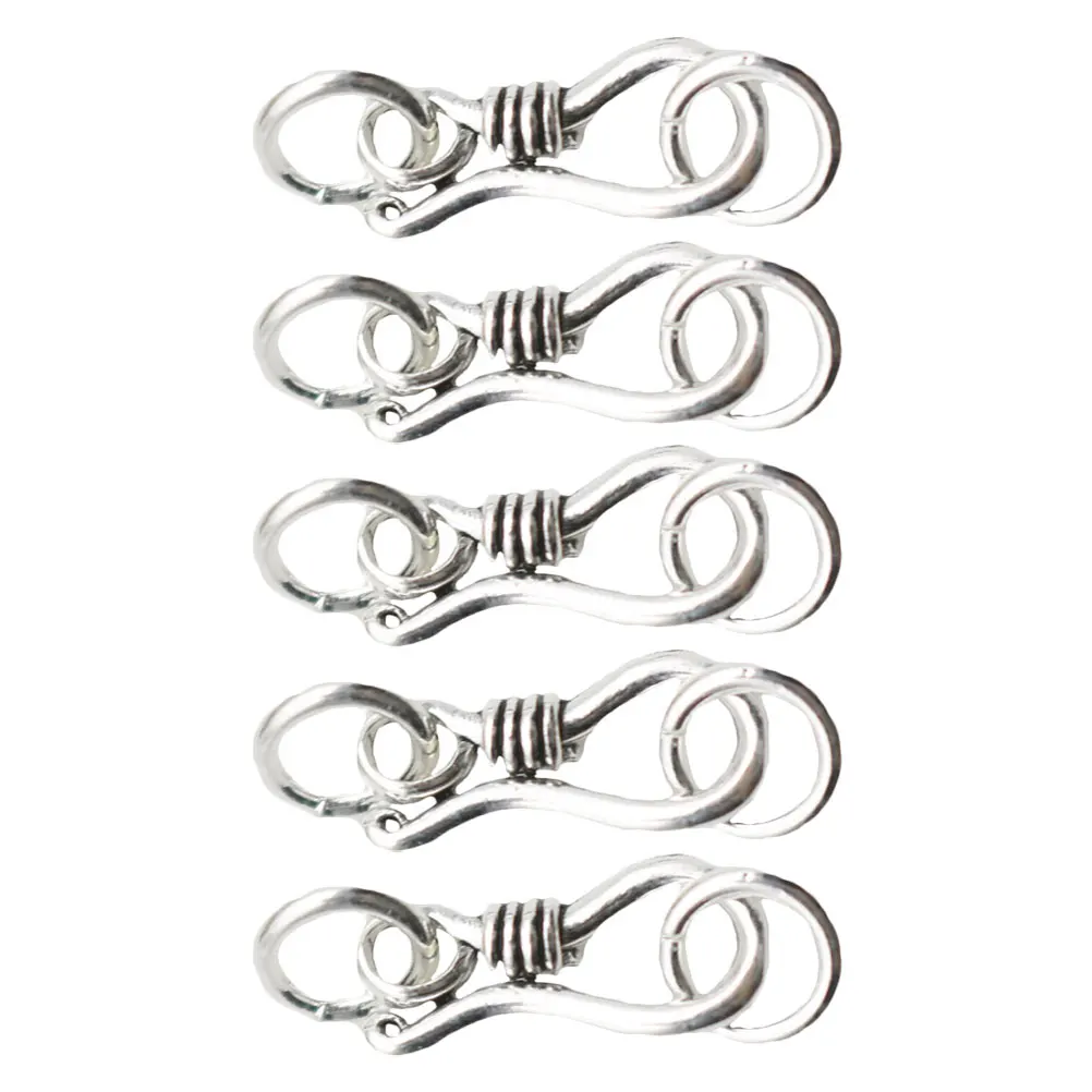 

5pcs Silver Lobster Clasp Durable Metal Jewelry Supplies for DIY Bracelet Necklace Making S Shape Lightweight Small