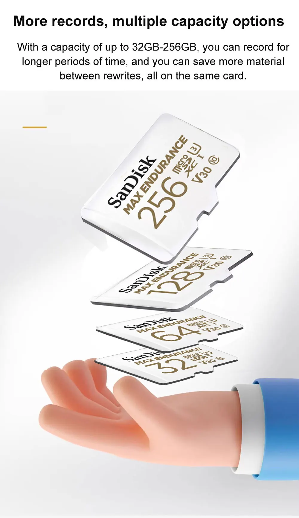 SanDisk High Endurance MicroSD 32GB 64GB 128GB 256GB Karte Überwachungskamera Speicherkarte High Endurance 4K Videokarte für DVR – Detail 11