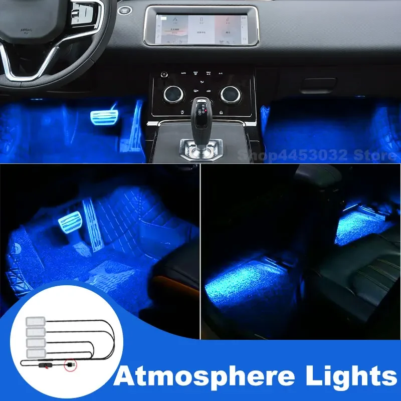 USB Interior Lights For Land Rover Range Rover Sport Discovery Sport 4 5 Led Foot Ambient Light Interieurs Voiture Blue