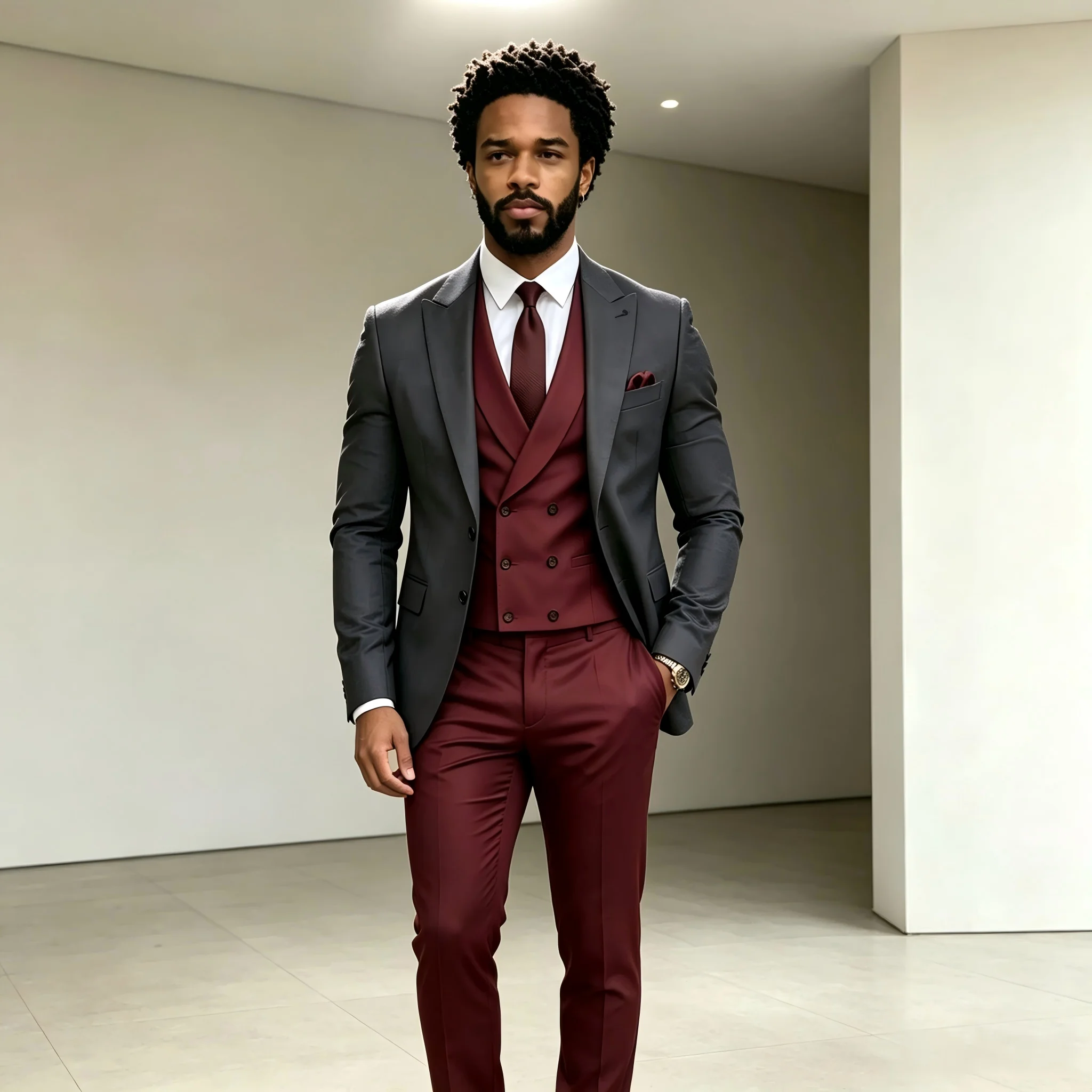 Anzug-Set für Herren, Hochzeit – Mens Fashion Dark Grey Pants Bewertung und Preis