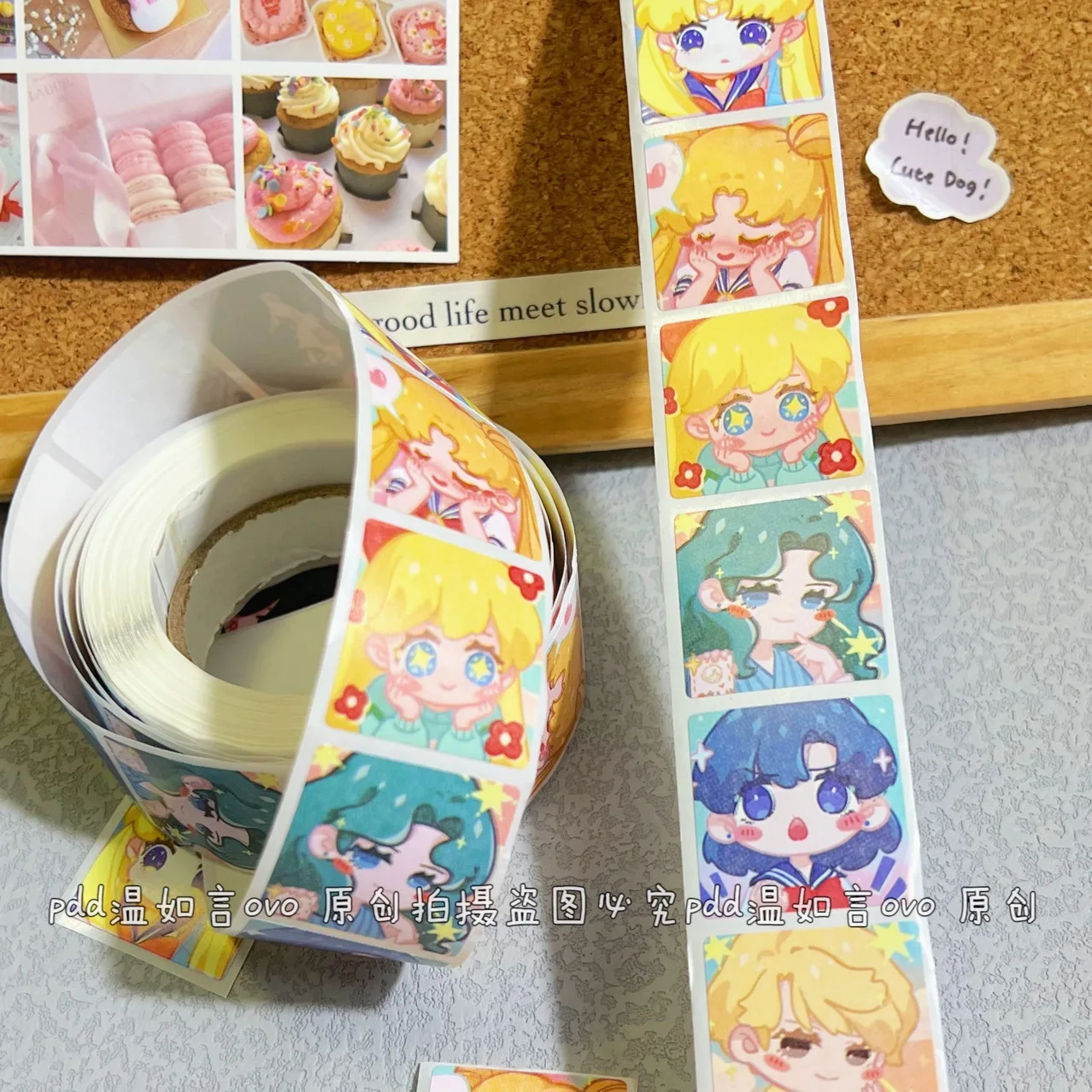 Sailor Moon Kawaii Stickers Aesthetic New Party Label Seal Planner Paster Anime Cute Stationery Adhesive Tape Kids DIY Toys Gift