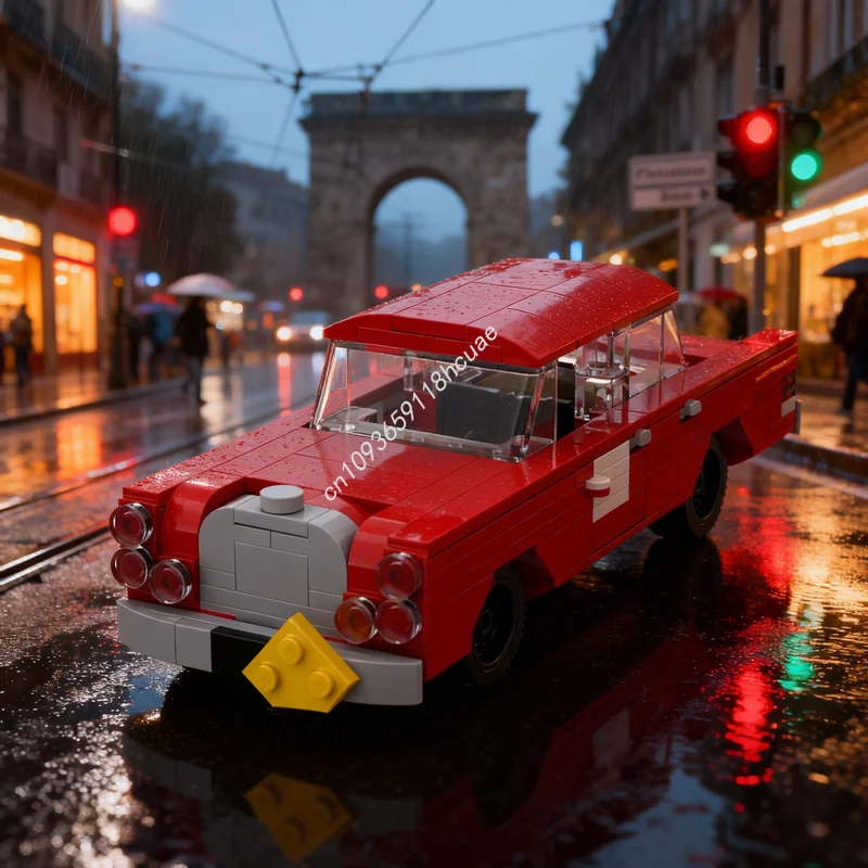 

295pcs MOC City Champions Updated Mercedesesed Benz Rally Car Model Building Blocks Christmas Gifts Toys Architecture Idea