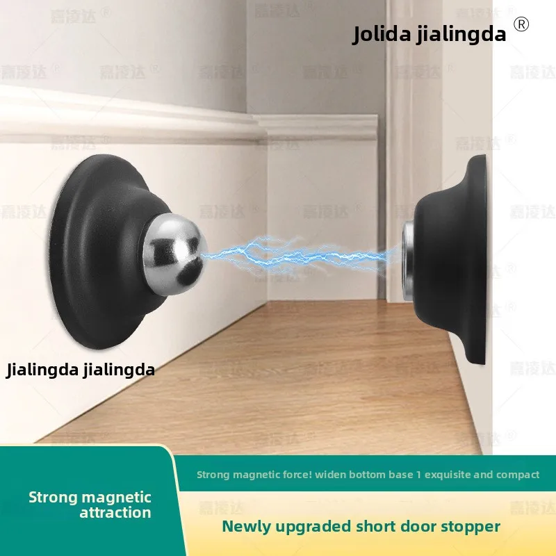 Heavy Duty Upgraded No Drill Magnetic Anti Collision Silent Floor Suction Door Stopper for Bathroom Toilet and Bedroom Doors
