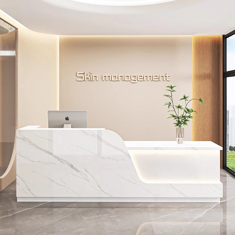 프리미엄 크리에이티브 뷰티 살롱 리셉션 데스크 독특한 스타일 서랍 리셉션 데스크 미용실 리셉션 사무용 가구