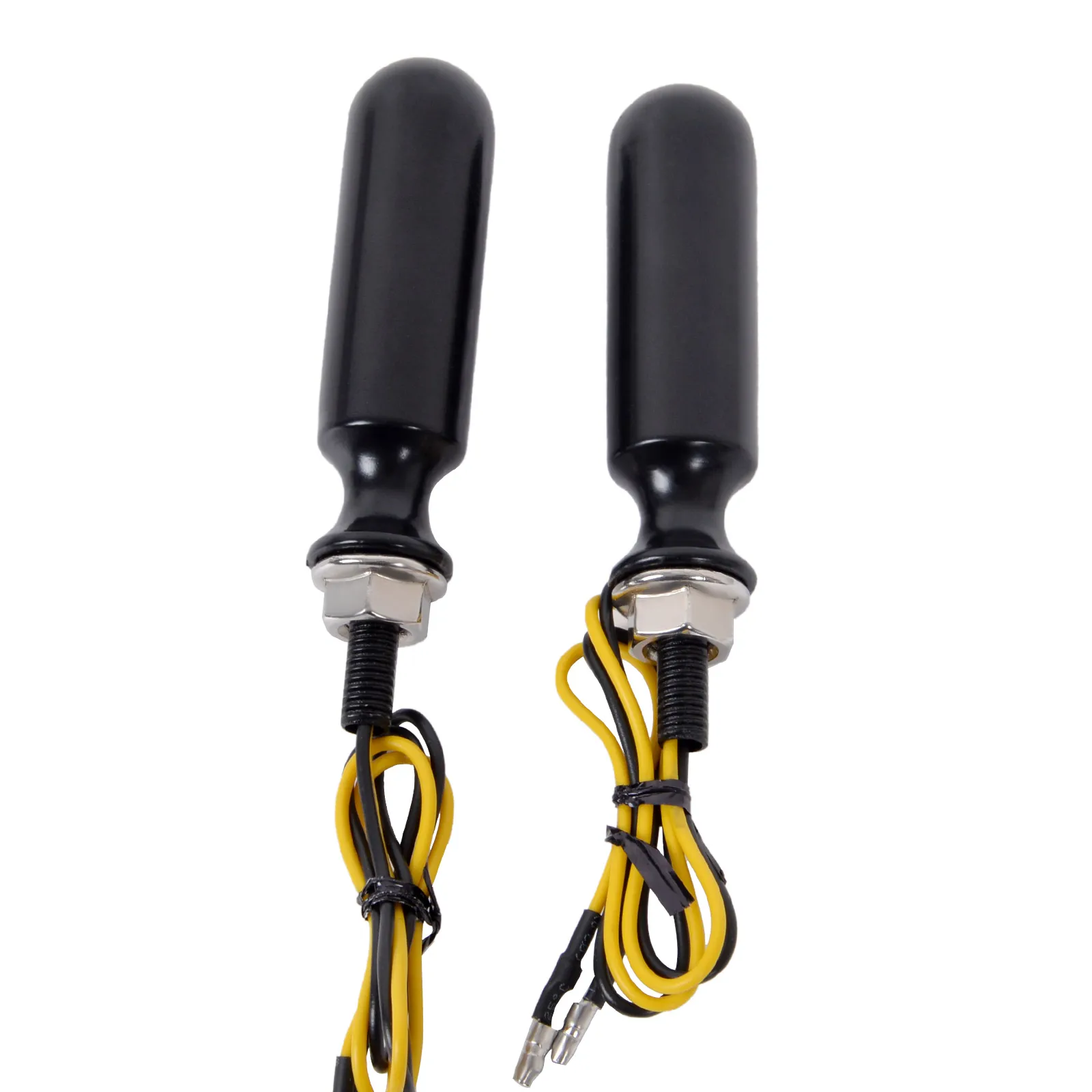 For Harley Touring Softail Sportster 2x Motorcycle LED Turn Signal Lights Indicator Blinker Amber 12V Universal 8mm Direct Bolt 6