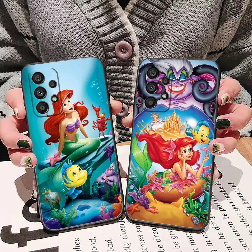 Disney Mermaid Princess Ariel Phone Case For Samsung A02 A02S A03 A04 A04E A05S A10 A11 A30 A50 A70 NOTE 10 20 M23 M53 Case Capa