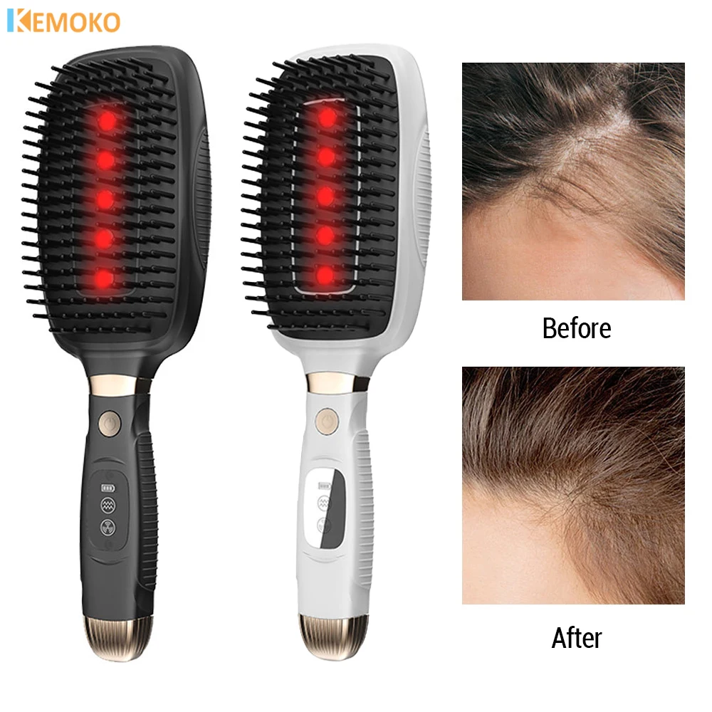 

Electric Laser Hair Growth Comb Infrared Therapy Treatment Vibration Scalp Massage Hairbrush Anti Hair Loss Massager Applicator