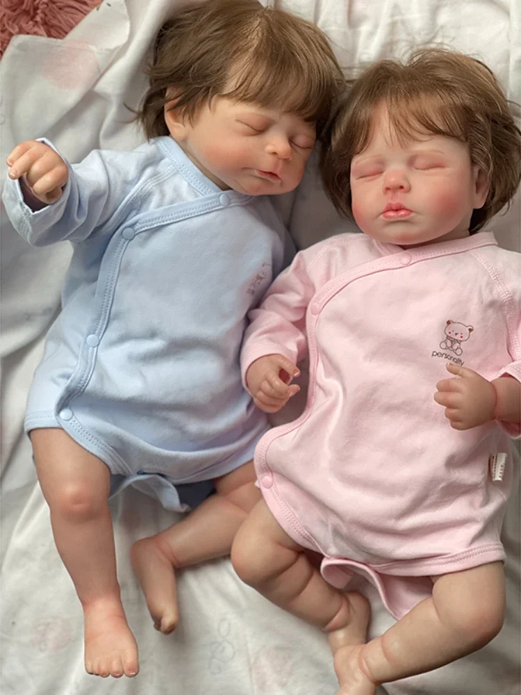 

48CM Reborn Baby Doll Loulou/Timothy Make-up Handmade Lifelike 3D Skin Venis Muñecas Para Niñas